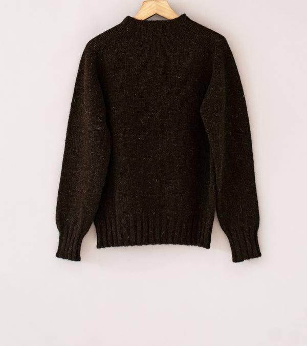 Margaret Howell 'MHL Chunky Seamless Crew Neck' (Dark Brown Rustic