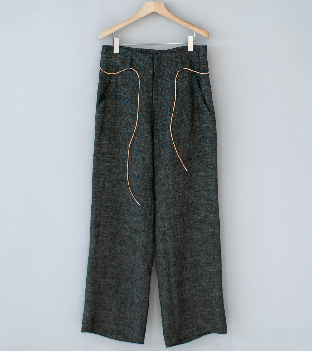 Seya 'Nam Ou River Trip Pants' (Black Mix Linen Mesh)