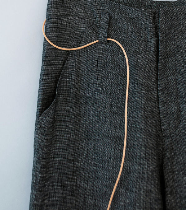 Seya 'Nam Ou River Trip Pants' (Black Mix Linen Mesh)