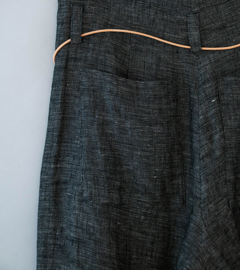 Seya 'Nam Ou River Trip Pants' (Black Mix Linen Mesh)