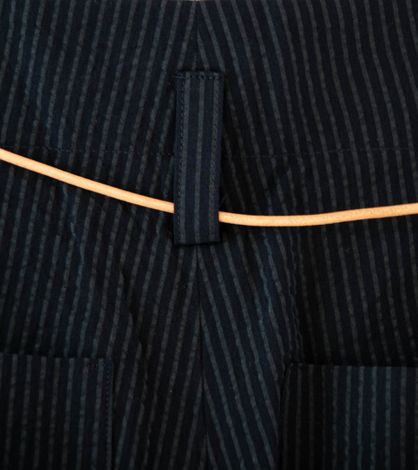 Seya 'Nam Ou River Trip Pants' (Navy Stripe Silk Seersucker)