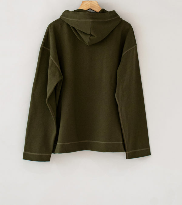 Margaret Howell 'MHL Button Hoodie' (Seaweed Open End Jersey)