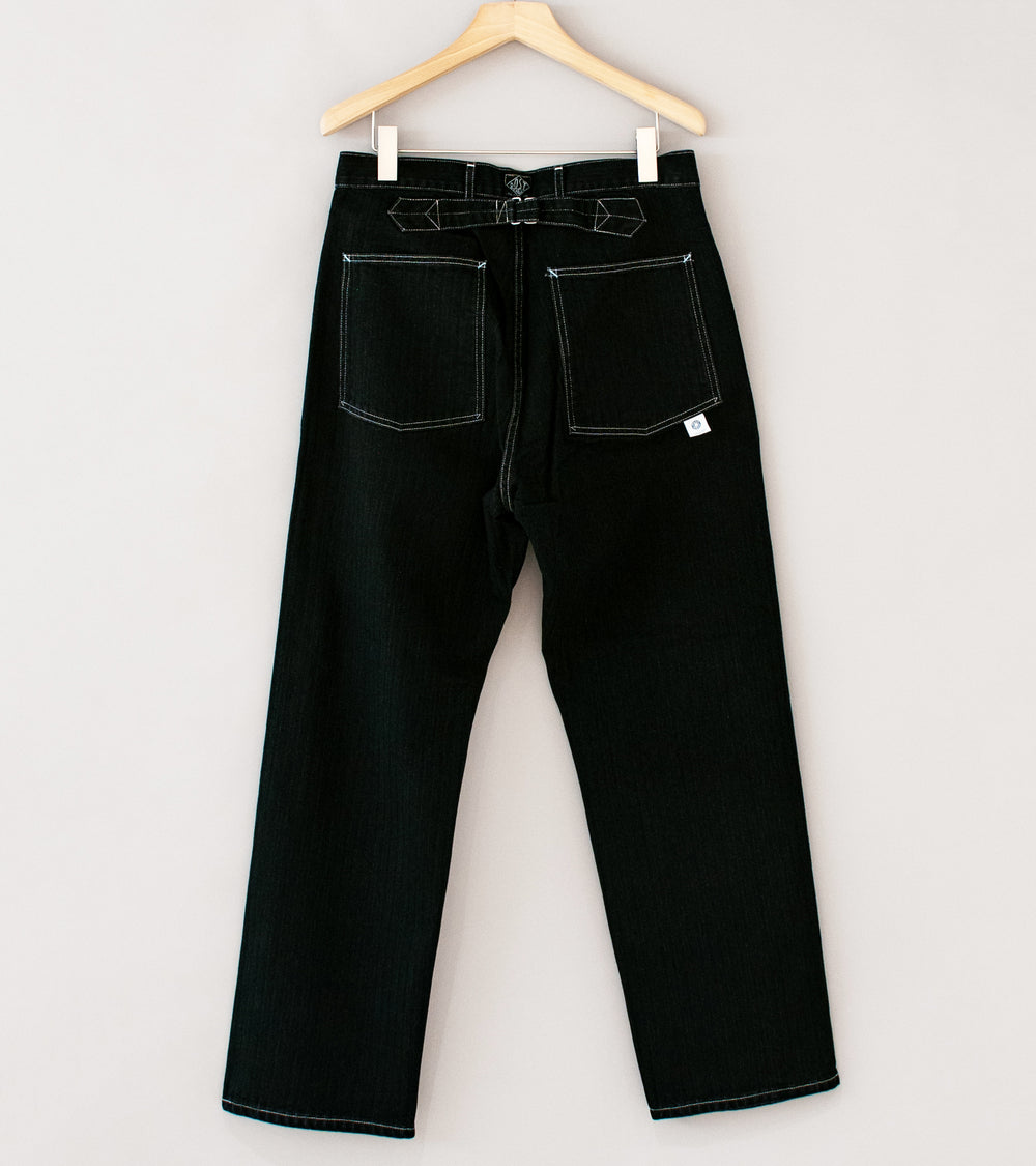 Post Overalls 'Army Pants' (Black Herringbone Denim)