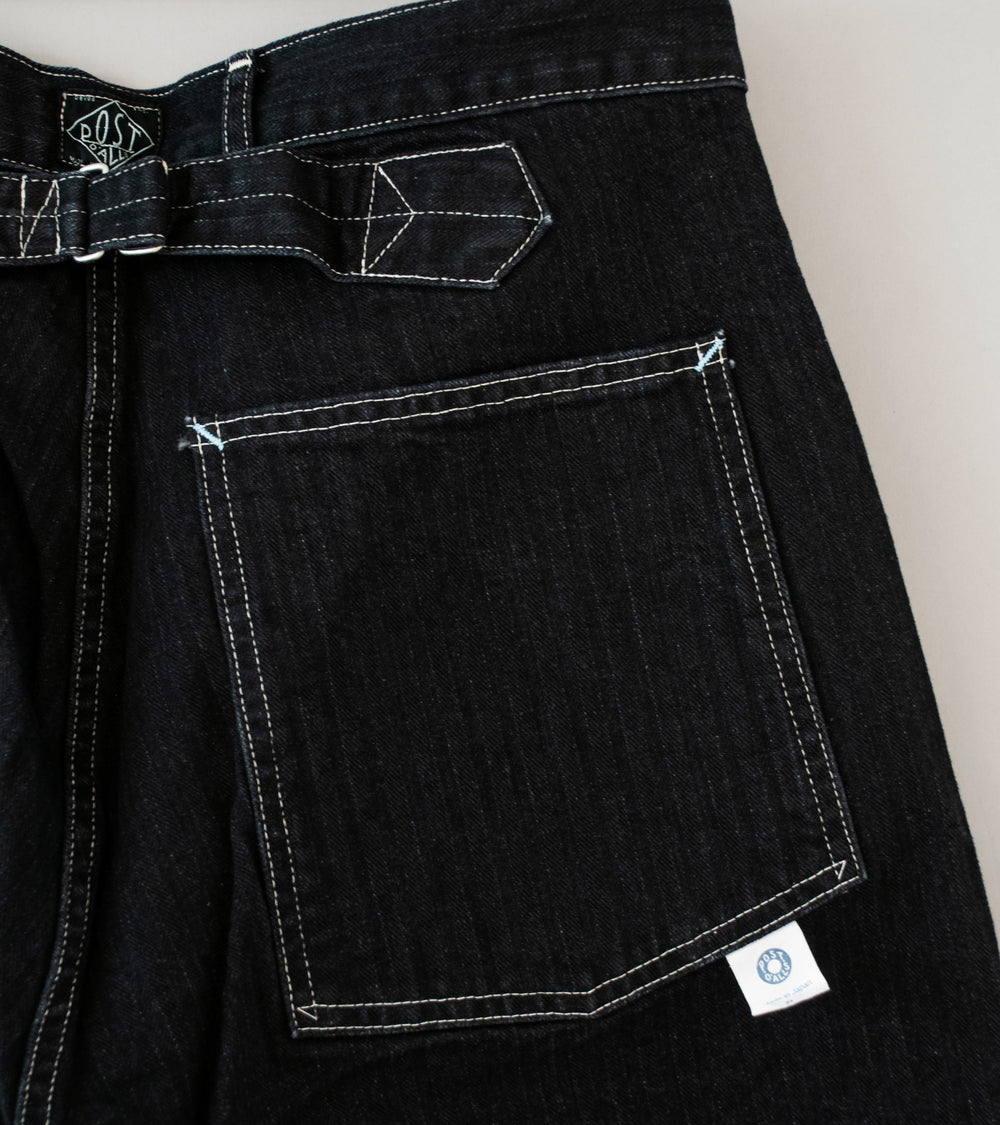 Post Overalls 'Army Pants' (Black Herringbone Denim)