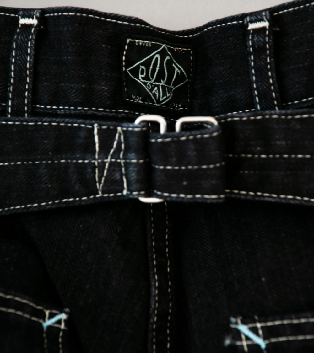 Post Overalls 'Army Pants' (Black Herringbone Denim)