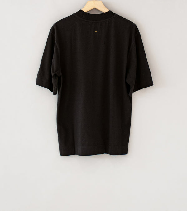 Margaret Howell 'MHL Flatlock Crew' (Mahogany Dry Cotton Jersey)