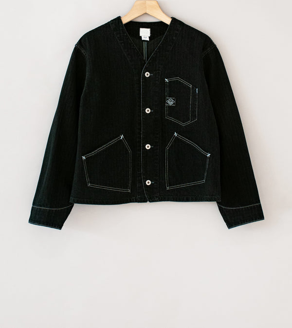 Post Overalls 'Stoker's Jacket' (Black Herringbone Denim)