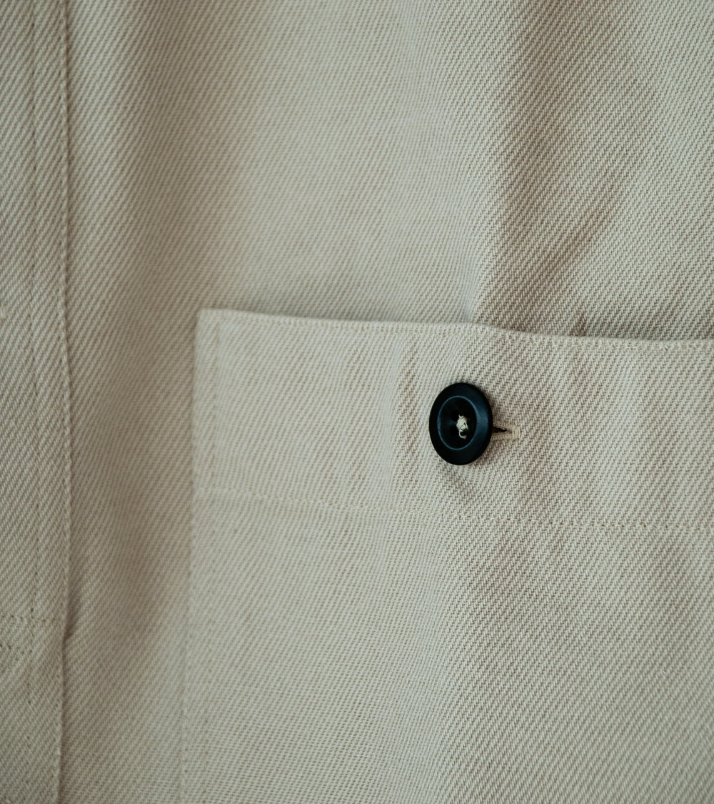 Margaret Howell 'MHL Overhead Shirt' (Bone Cotton Wool Drill)
