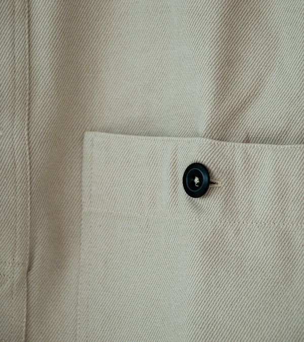 Margaret Howell 'MHL Overhead Shirt' (Bone Cotton Wool Drill)