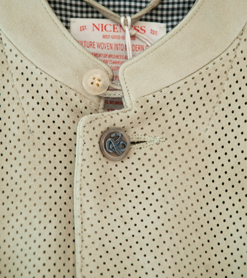 Niceness 'ROKER Trinity Leather Shirt Jacket' (Taupe)