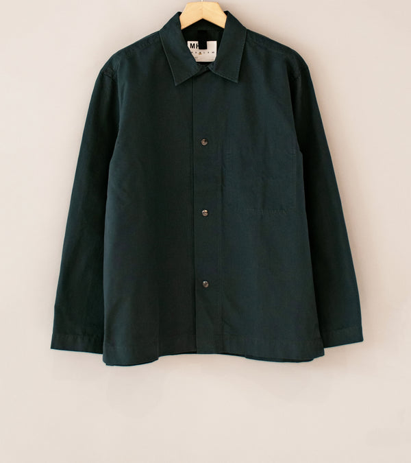 Margaret Howell 'MHL Chore Shirt' (Petrol Double Twisted Cotton Canvas)