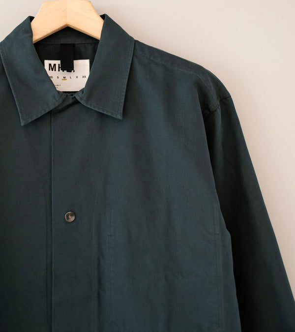 Margaret Howell 'MHL Chore Shirt' (Petrol Double Twisted Cotton Canvas)