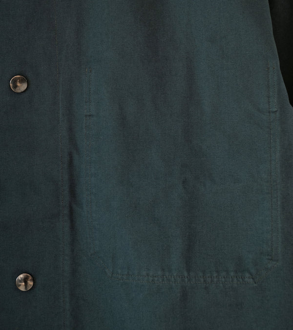 Margaret Howell 'MHL Chore Shirt' (Petrol Double Twisted Cotton Canvas)