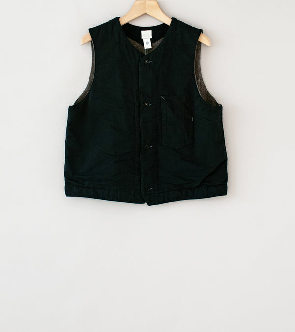 Post Overalls '1 Pocket Vest' (Charcoal Vintage Twill)