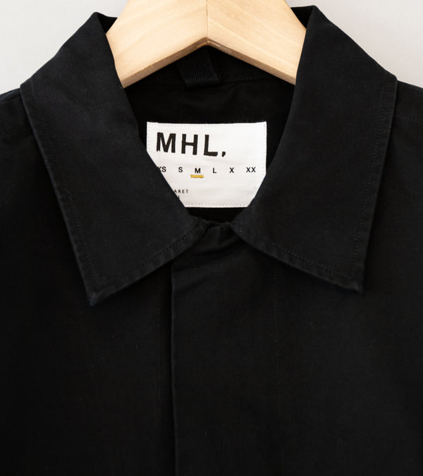 Margaret Howell 'MHL Chore Shirt' (Black Double Twisted Cotton Canvas)