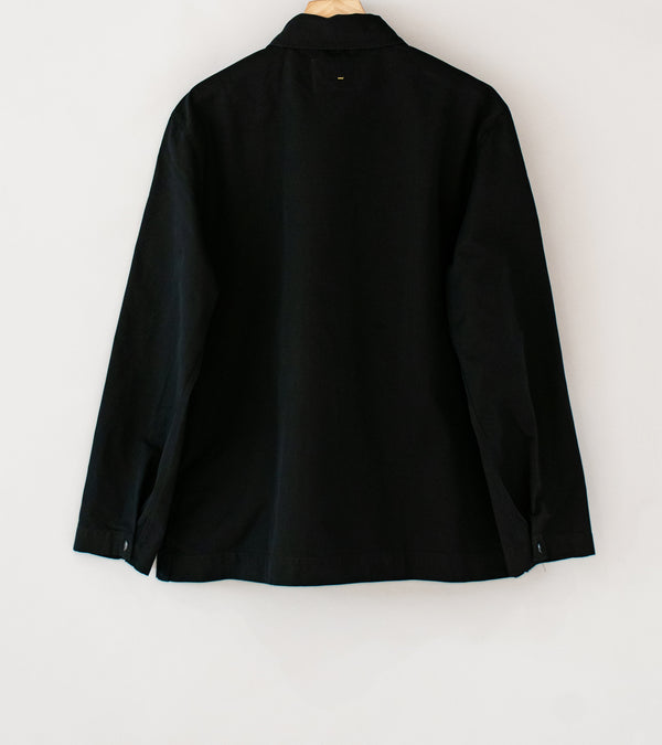 Margaret Howell 'MHL Chore Shirt' (Black Double Twisted Cotton Canvas)