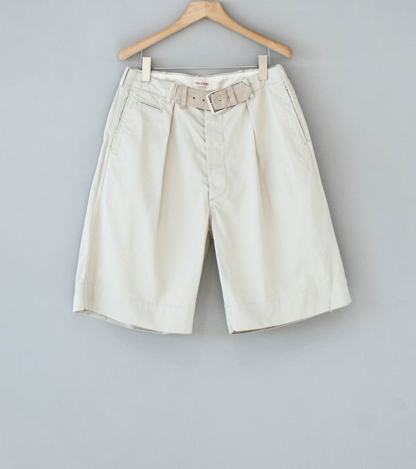 Niceness 'METHOD Integrated Leather Belt Short Pants (Light Beige)