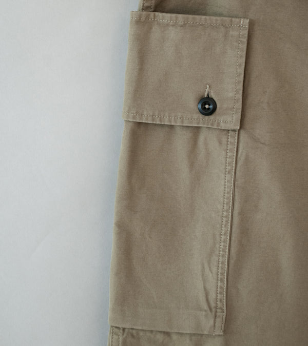 Margaret Howell 'MHL Cargo Pocket Trousers' (Taupe Plain Cotton Drill)
