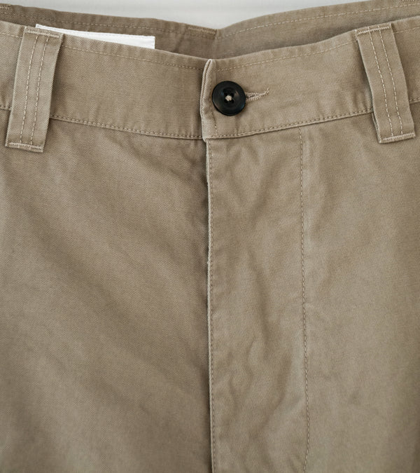 Margaret Howell 'MHL Cargo Pocket Trousers' (Taupe Plain Cotton Drill)