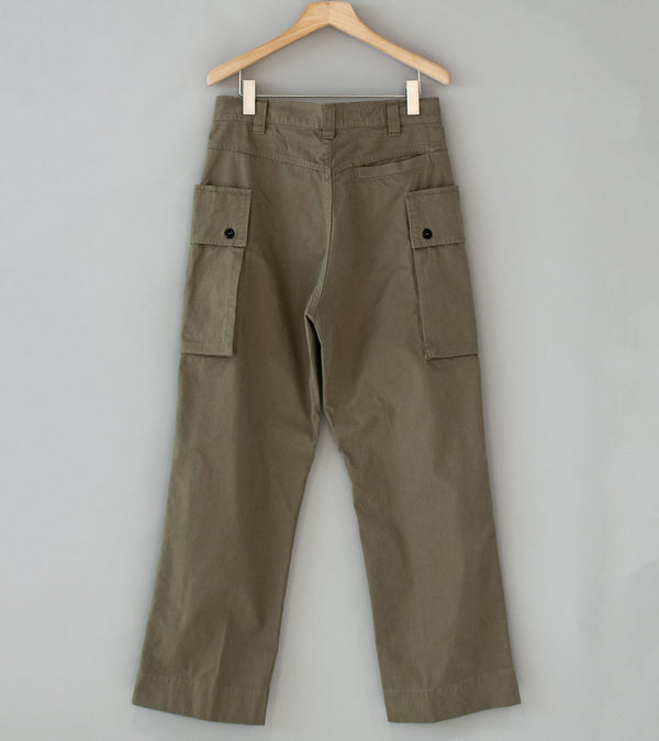 Margaret Howell 'MHL Cargo Pocket Trousers' (Taupe Plain Cotton Drill)