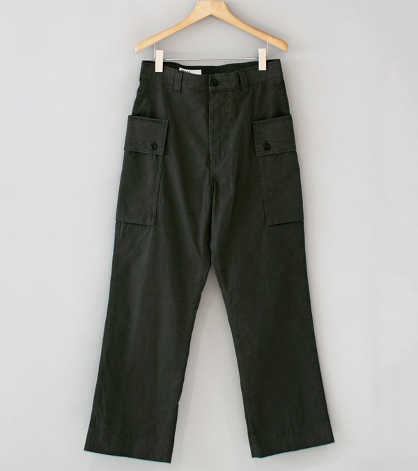 Margaret Howell 'MHL Cargo Pocket Trousers' (Ebony Plain Cotton Drill)
