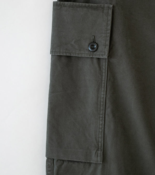 Margaret Howell 'MHL Cargo Pocket Trousers' (Ebony Plain Cotton Drill)