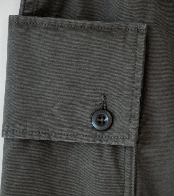 Margaret Howell 'MHL Cargo Pocket Trousers' (Ebony Plain Cotton Drill)