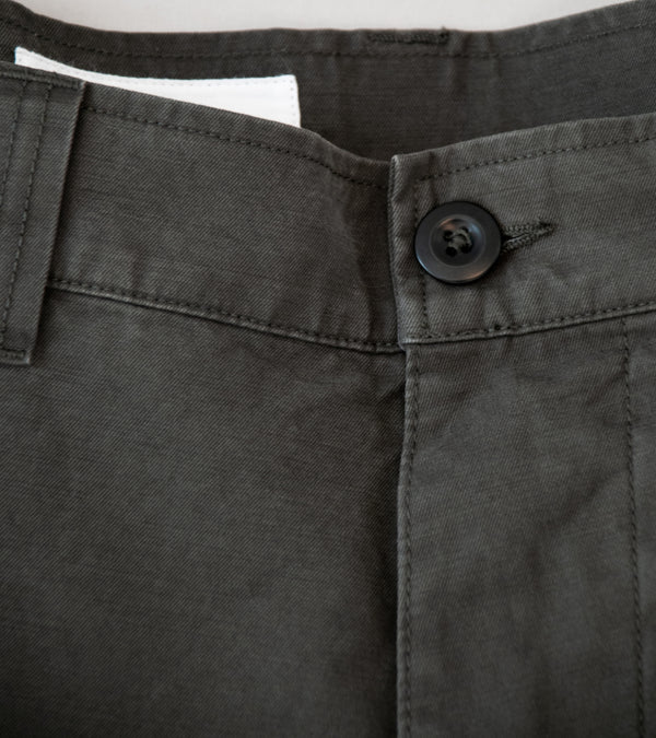 Margaret Howell 'MHL Cargo Pocket Trousers' (Ebony Plain Cotton Drill)