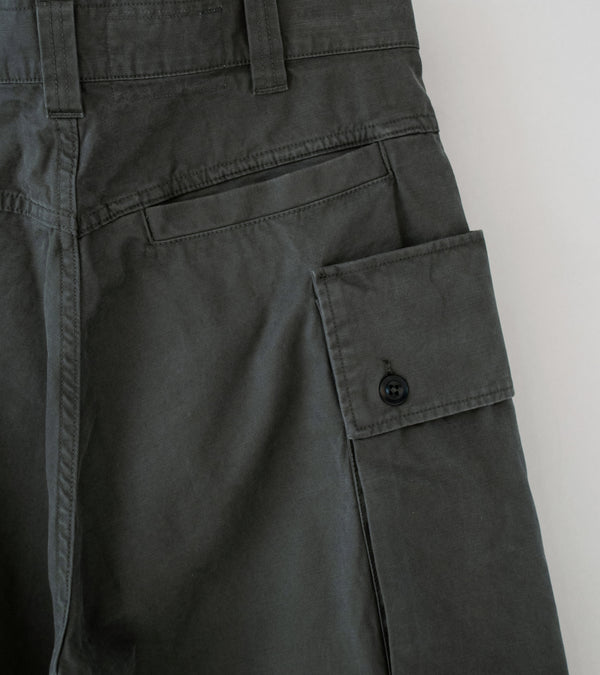 Margaret Howell 'MHL Cargo Pocket Trousers' (Ebony Plain Cotton Drill)