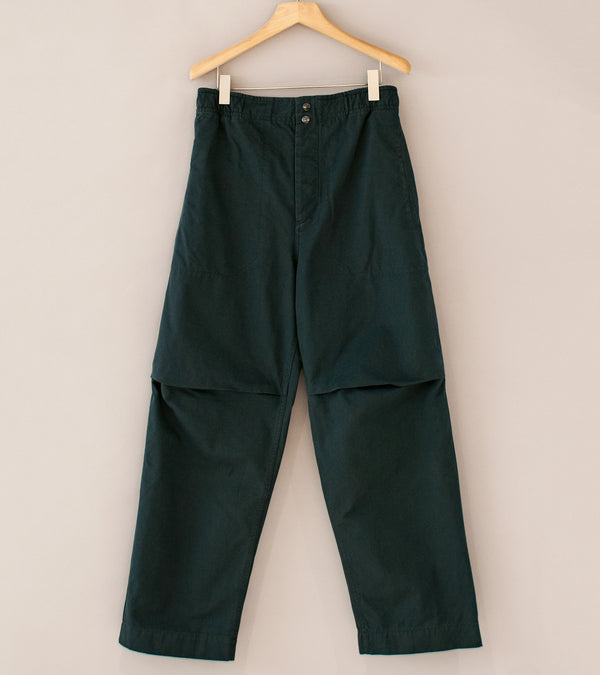 Margaret Howell 'MHL Press Stud Trousers' (Petrol Double Twisted Cotton Canvas)
