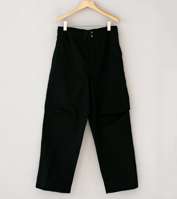 Margaret Howell 'MHL Press Stud Trousers' (Black Double Twisted Cotton Canvas)