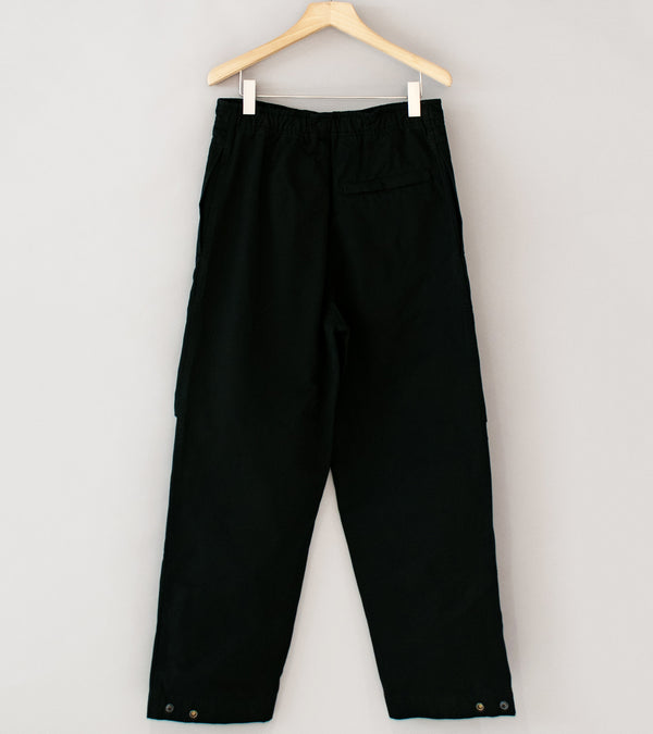 Margaret Howell 'MHL Press Stud Trousers' (Black Double Twisted Cotton Canvas)