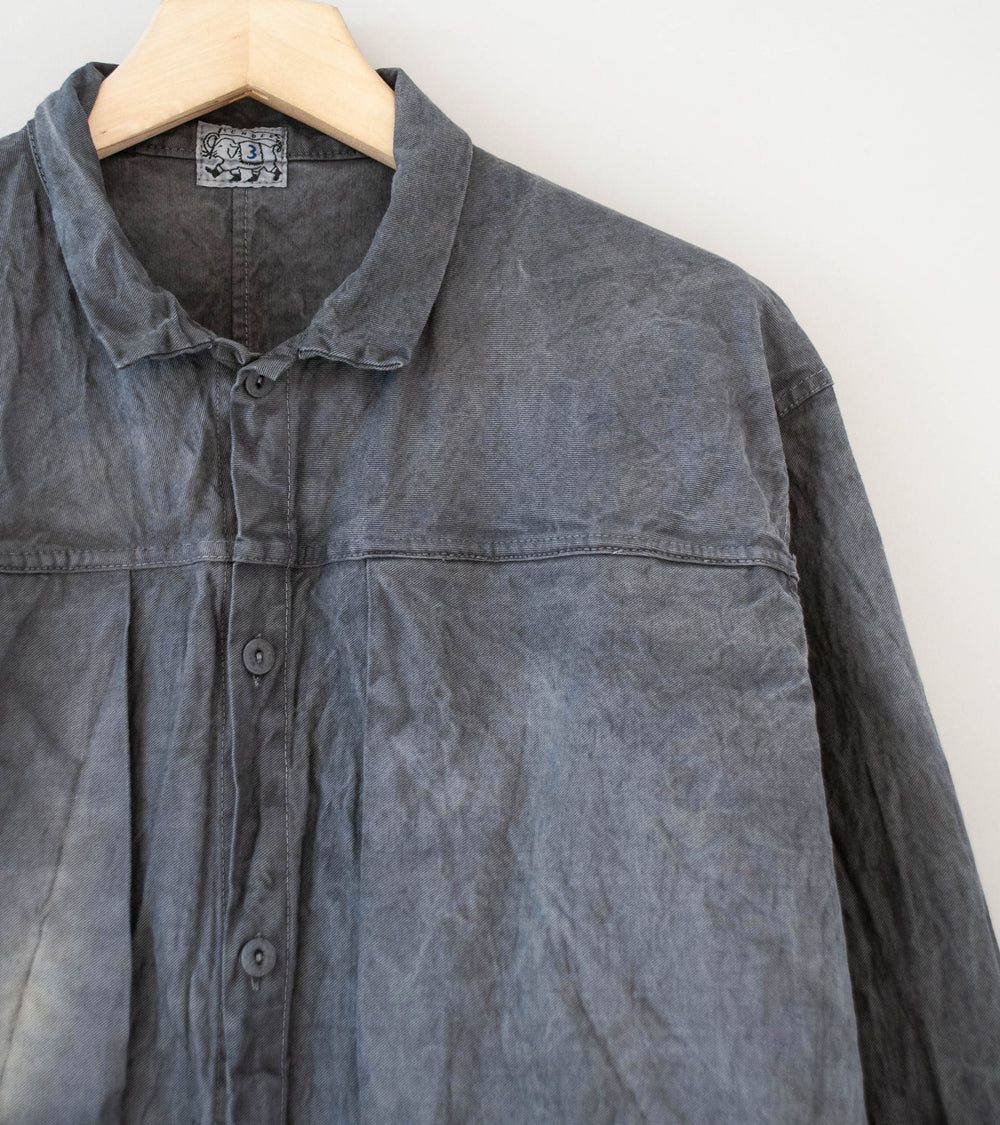 Tender 'Two Birds Shirt' (Grey Logwood Cotton Drop Cloth)