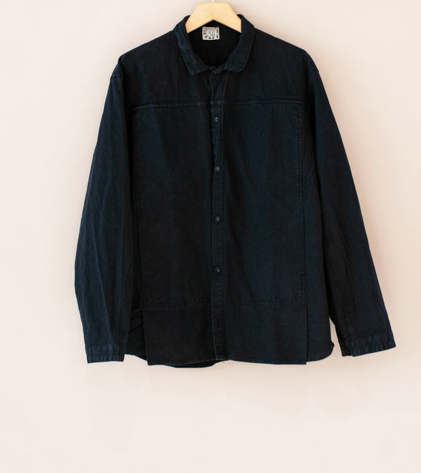 Tender 'Pleat Pocket Shirt' (Hadal Blue Cotton Drop Cloth)