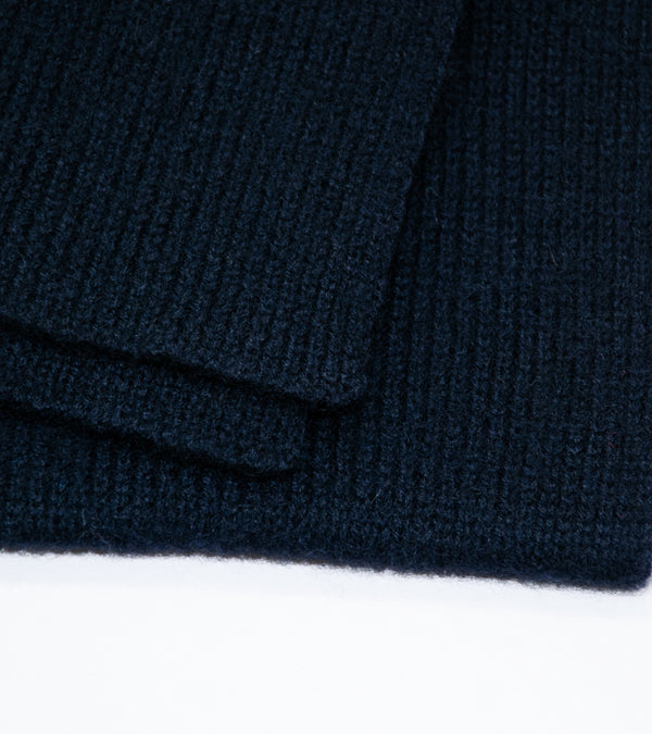 Margaret Howell 'MHL Brushed Scarf' (Dark Navy Soft Shetland Wool