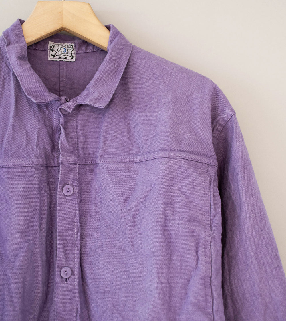 Tender 'Pleat Pocket Shirt' (Purple Logwood Cotton Drop Cloth)