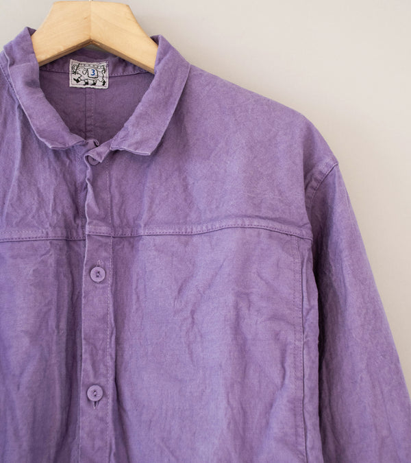 Tender 'Pleat Pocket Shirt' (Purple Logwood Cotton Drop Cloth)