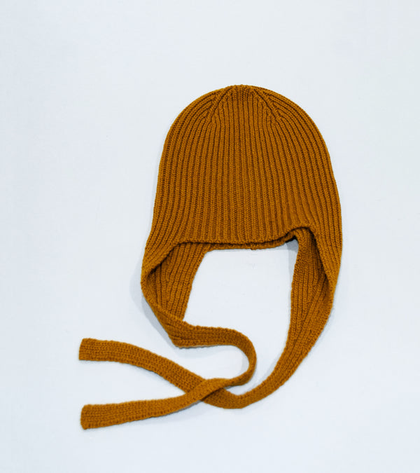 Margaret Howell 'Ear Flap Hat' (Mustard Soft Spun Wool)