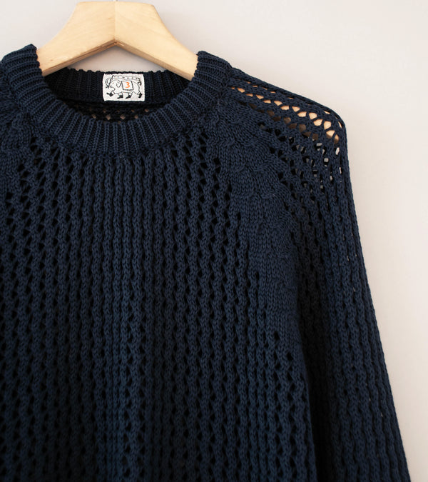 Tender 'String Pullover' (Navy Combed Cotton Yarn)