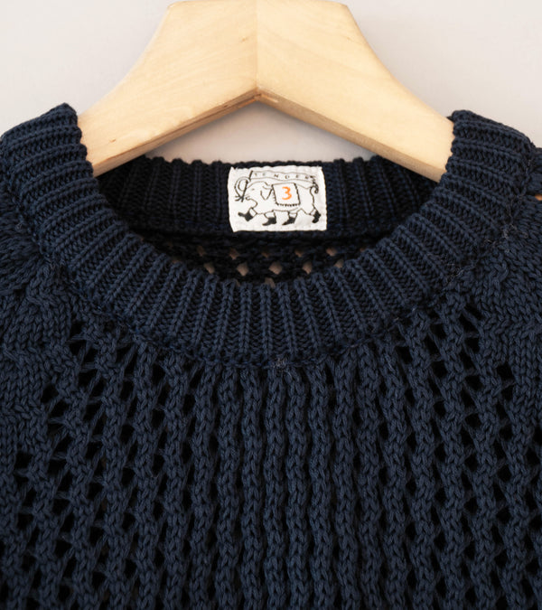Tender 'String Pullover' (Navy Combed Cotton Yarn)