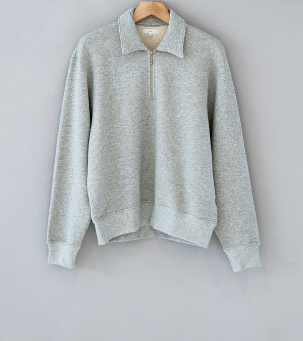 Lady White Co 'Cotton Wool Quarter Zip Sweatshirt' (Heather Grey)