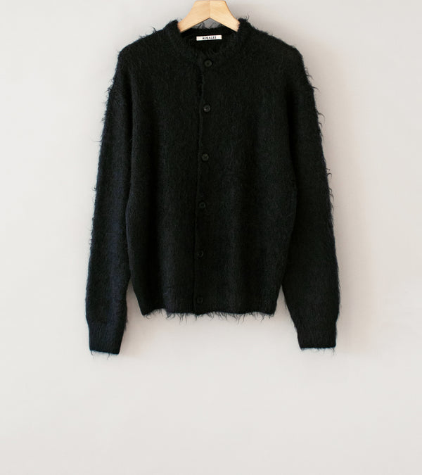 Auralee 'Brushed Super Kid Mohair Knit Cardigan' (Ink Black)