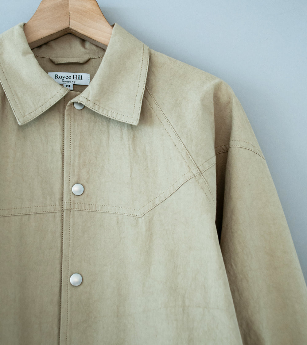 Royce Hill ‘Paneled Snap Jacket’ (Light Khaki Cotton Dyed Twill)