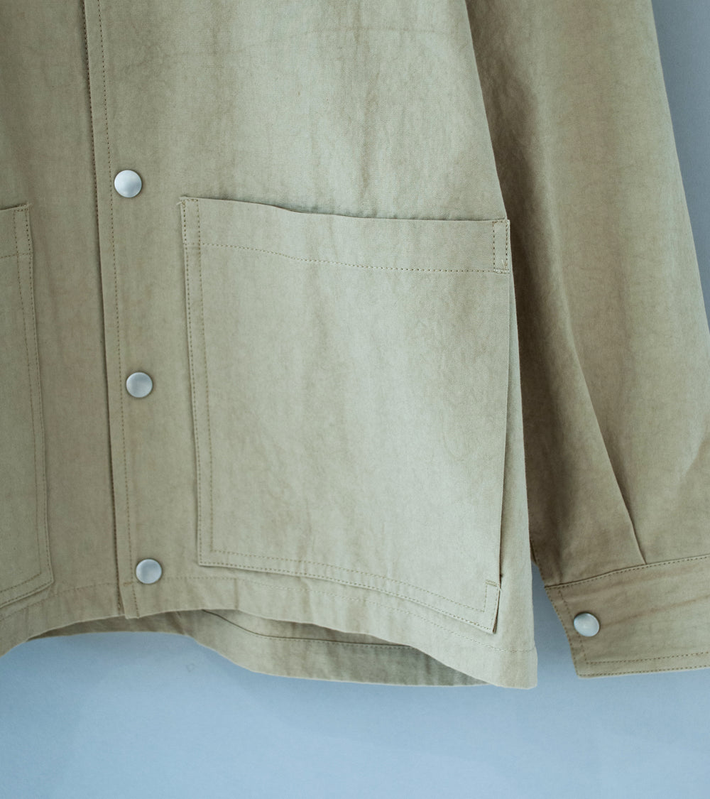 Royce Hill ‘Paneled Snap Jacket’ (Light Khaki Cotton Dyed Twill)