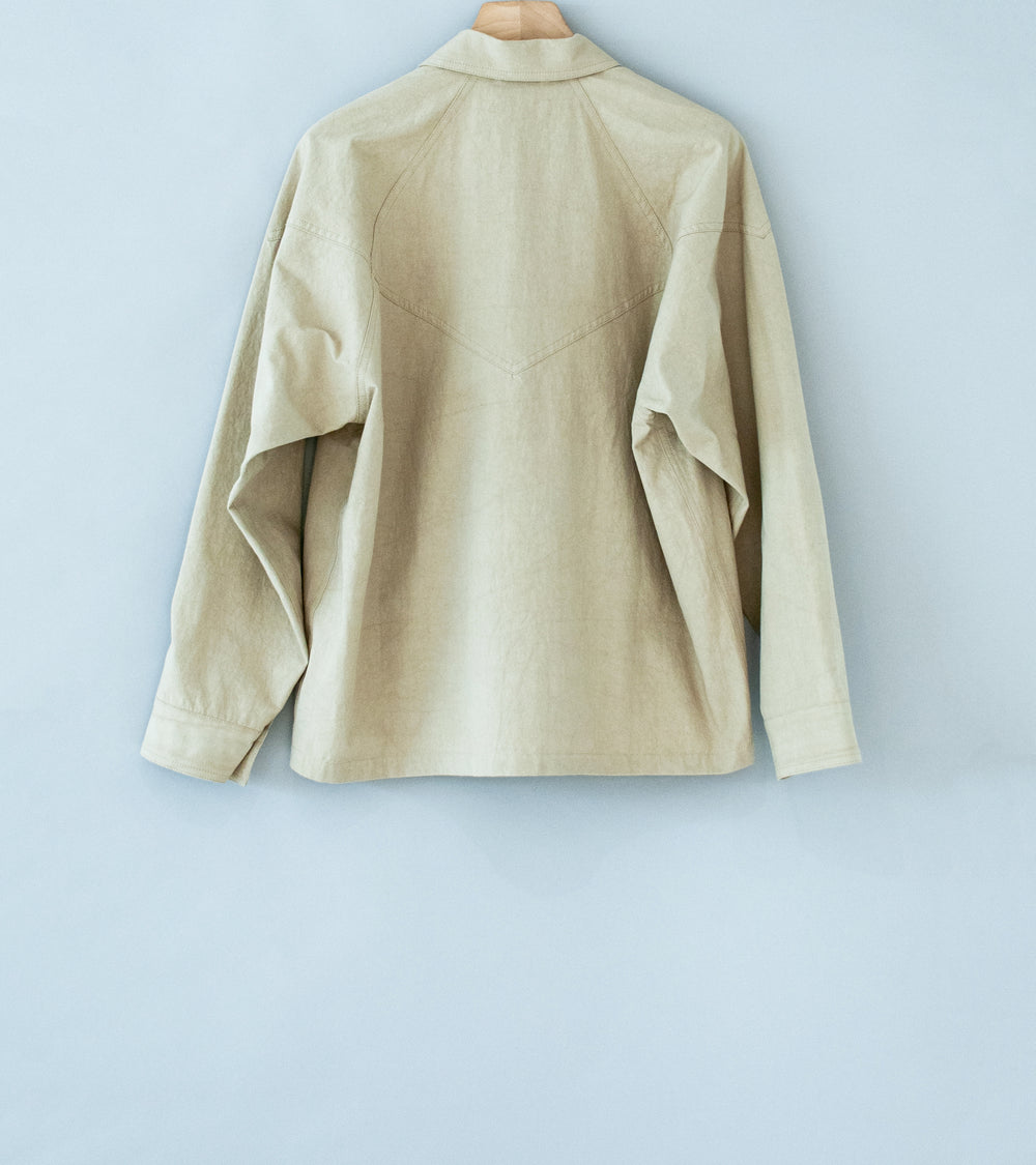 Royce Hill ‘Paneled Snap Jacket’ (Light Khaki Cotton Dyed Twill)