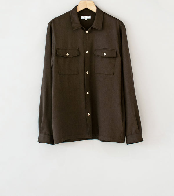 Royce Hill ‘Carroll Shirt’ (Bistre Forza Wool)