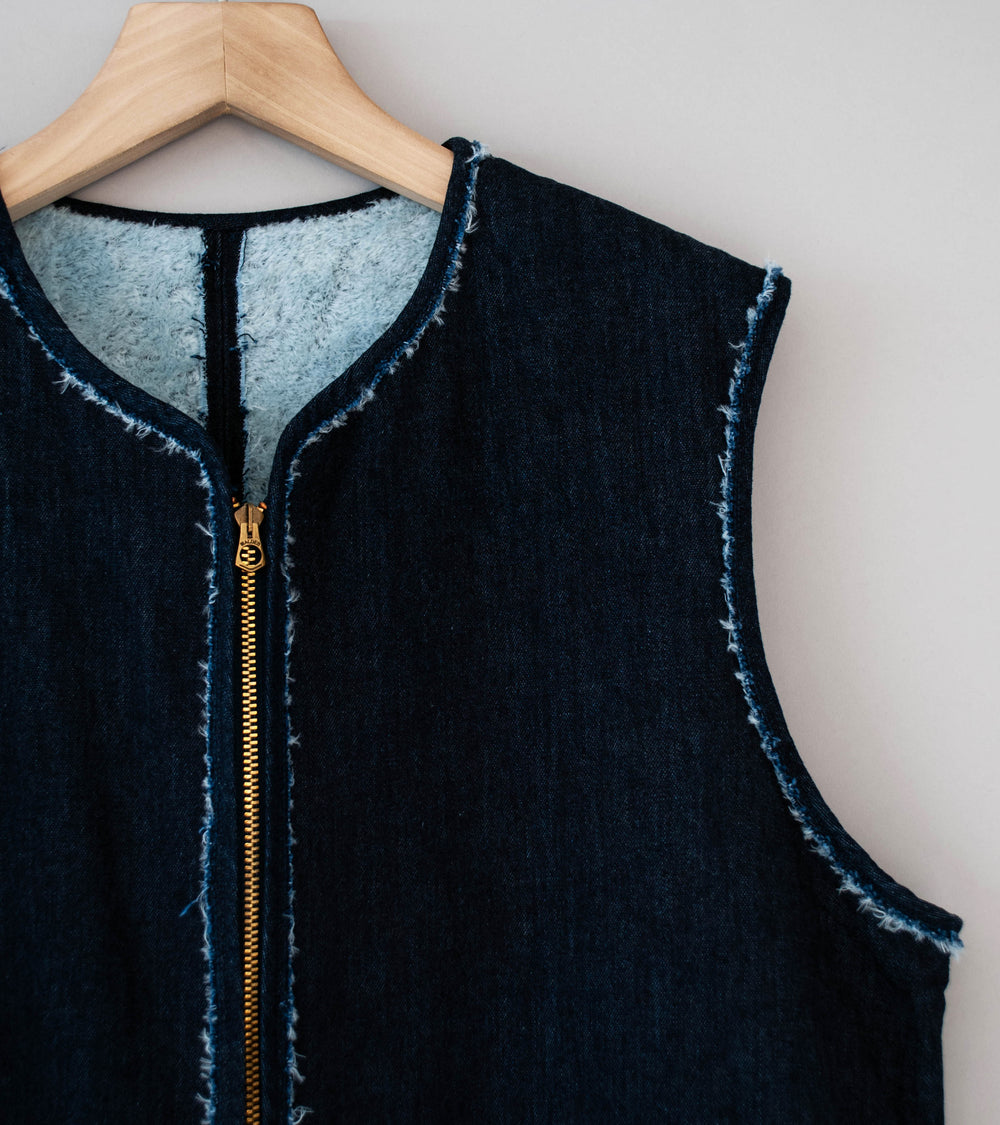 Awasa 'Denim Boa Reversible Vest' (Indigo Blue)