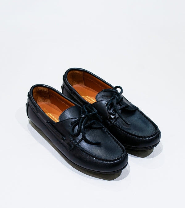 Reproduction of Found 'Italian Military Navy Deck Shoe' (Dark Navy Leather)
