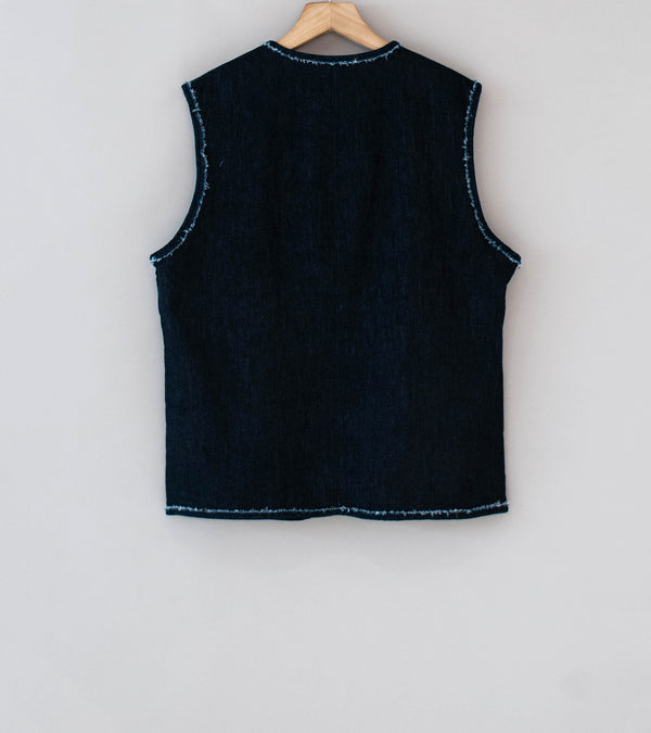 Awasa 'Denim Boa Reversible Vest' (Indigo Blue)