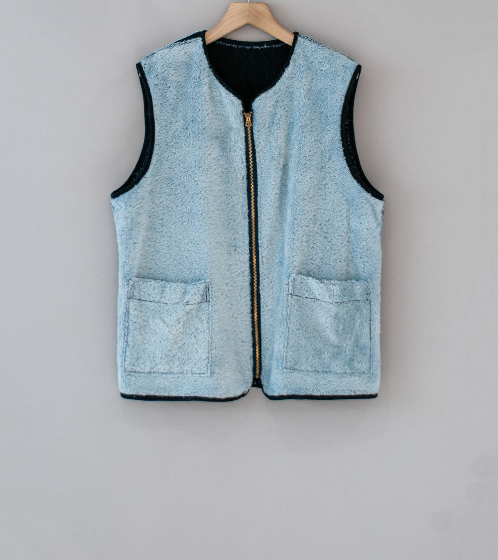 Awasa 'Denim Boa Reversible Vest' (Indigo Blue)